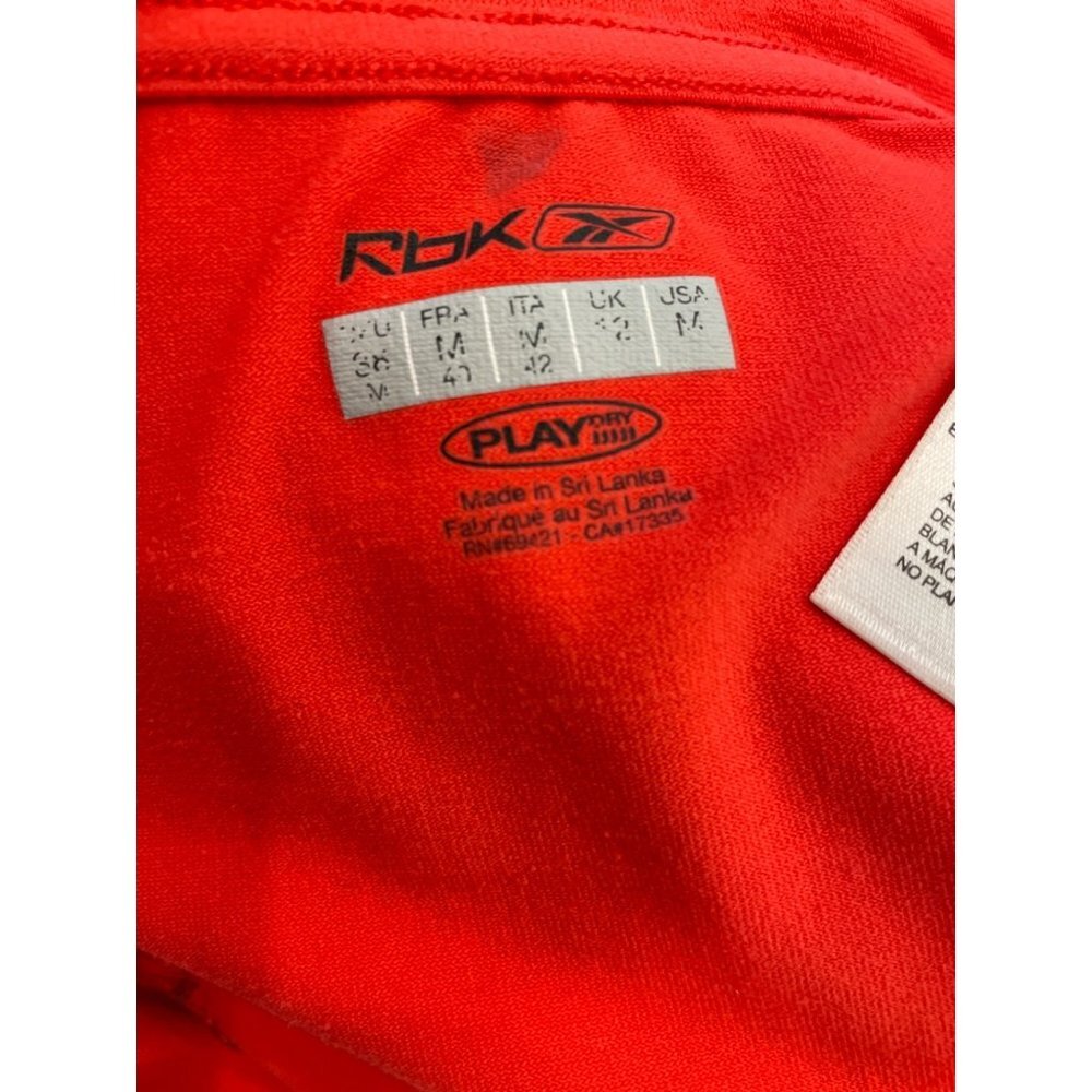 Reebok Red Half Zip Pullover Athletic Top Sz M - Picture 5 of 10